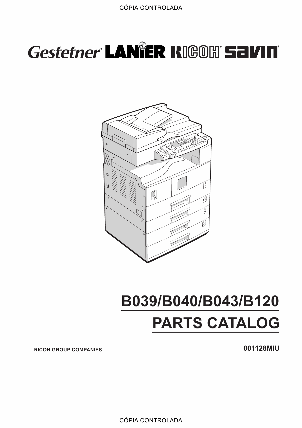 RICOH Aficio 1015 1018 1018D 1113 B039 B040 B043 B120 Parts Catalog-1